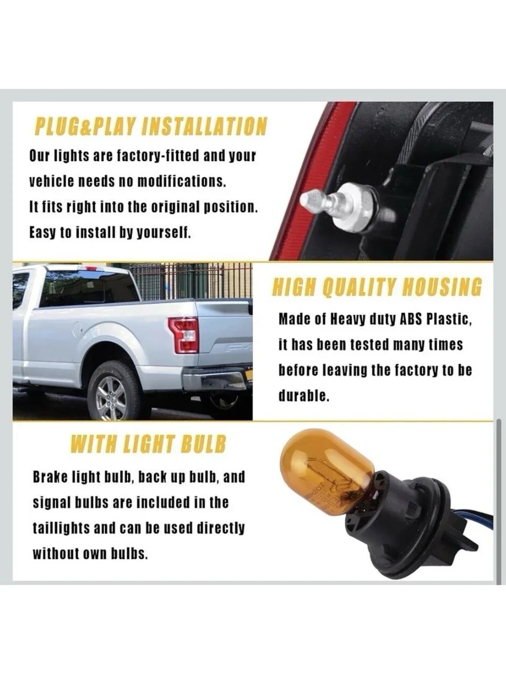 Boine F150 Tail Light Compatible With 2018 2019 2020 Ford F150 F-150 Right